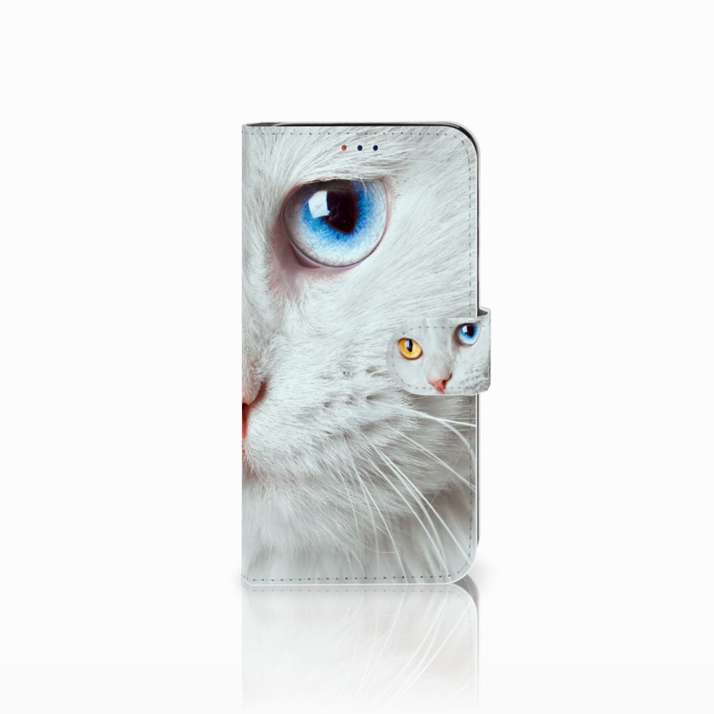 Samsung Galaxy A10 Telefoonhoesje met Pasjes Witte Kat