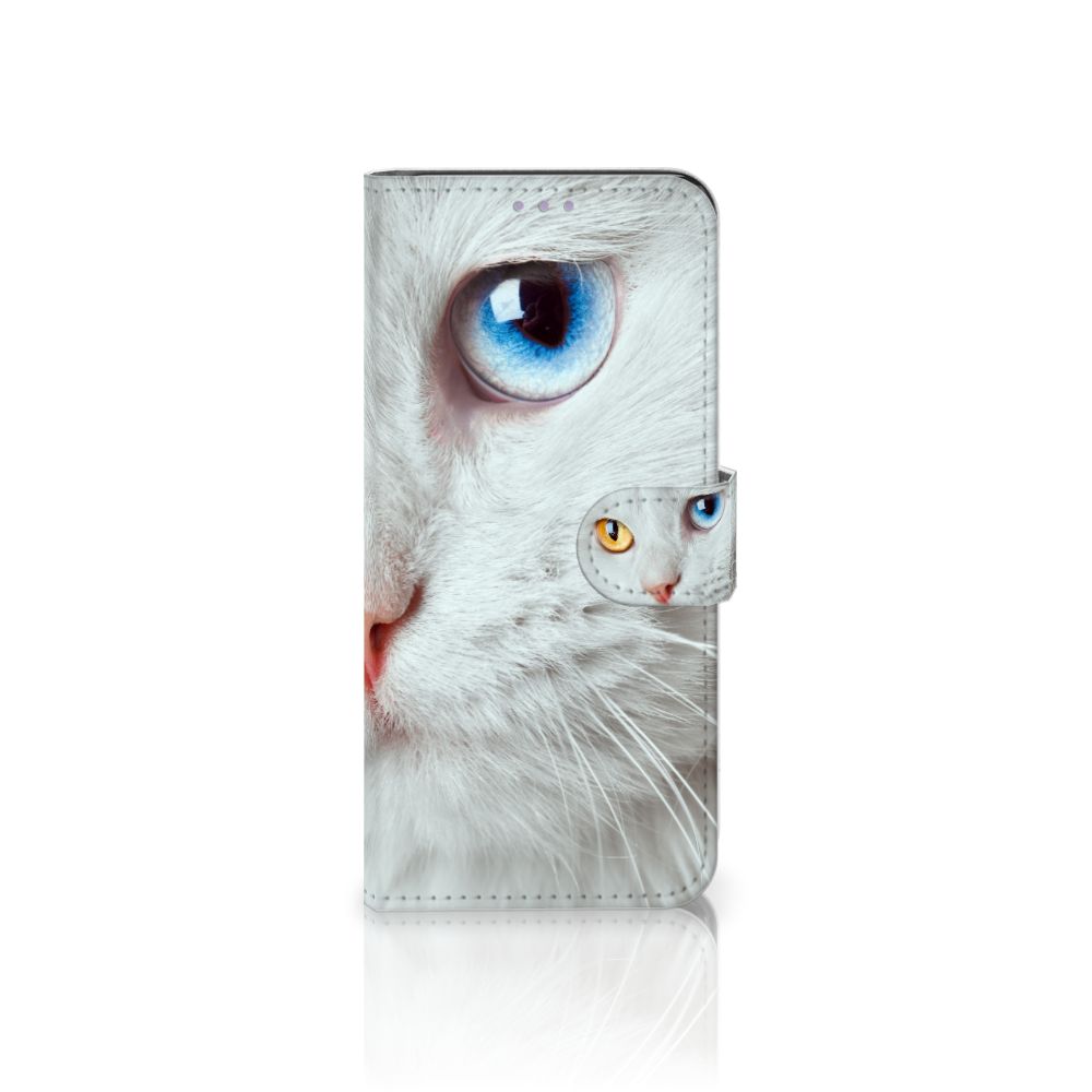 OnePlus Nord CE 5G Telefoonhoesje met Pasjes Witte Kat