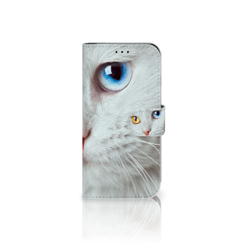 Apple iPhone X | Xs Telefoonhoesje met Pasjes Witte Kat