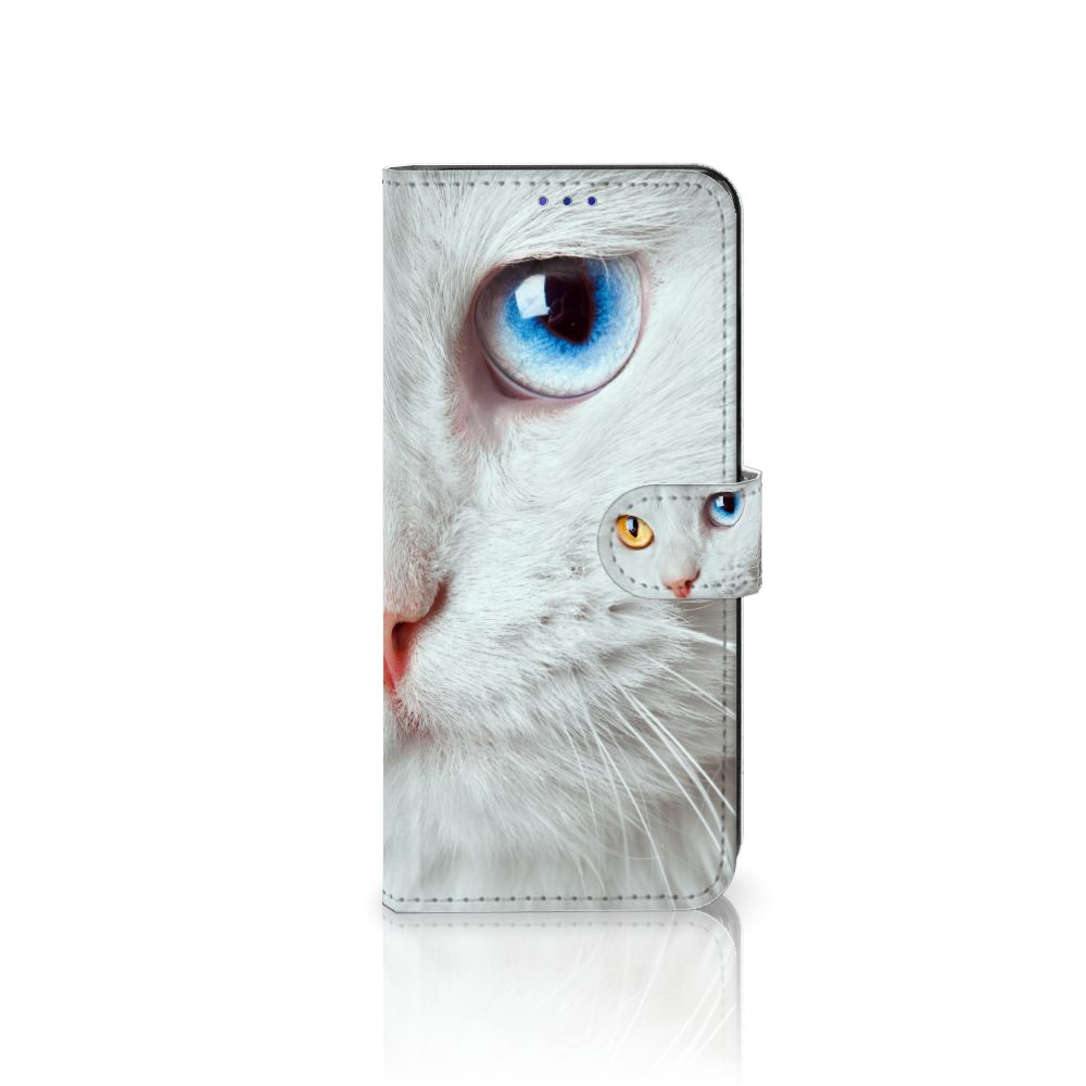 OPPO Find X5 Telefoonhoesje met Pasjes Witte Kat
