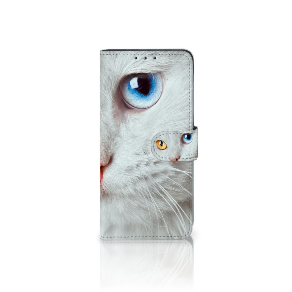 Xiaomi Mi 9 Telefoonhoesje met Pasjes Witte Kat