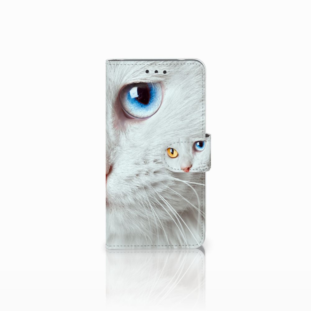 Nokia 2 Telefoonhoesje met Pasjes Witte Kat