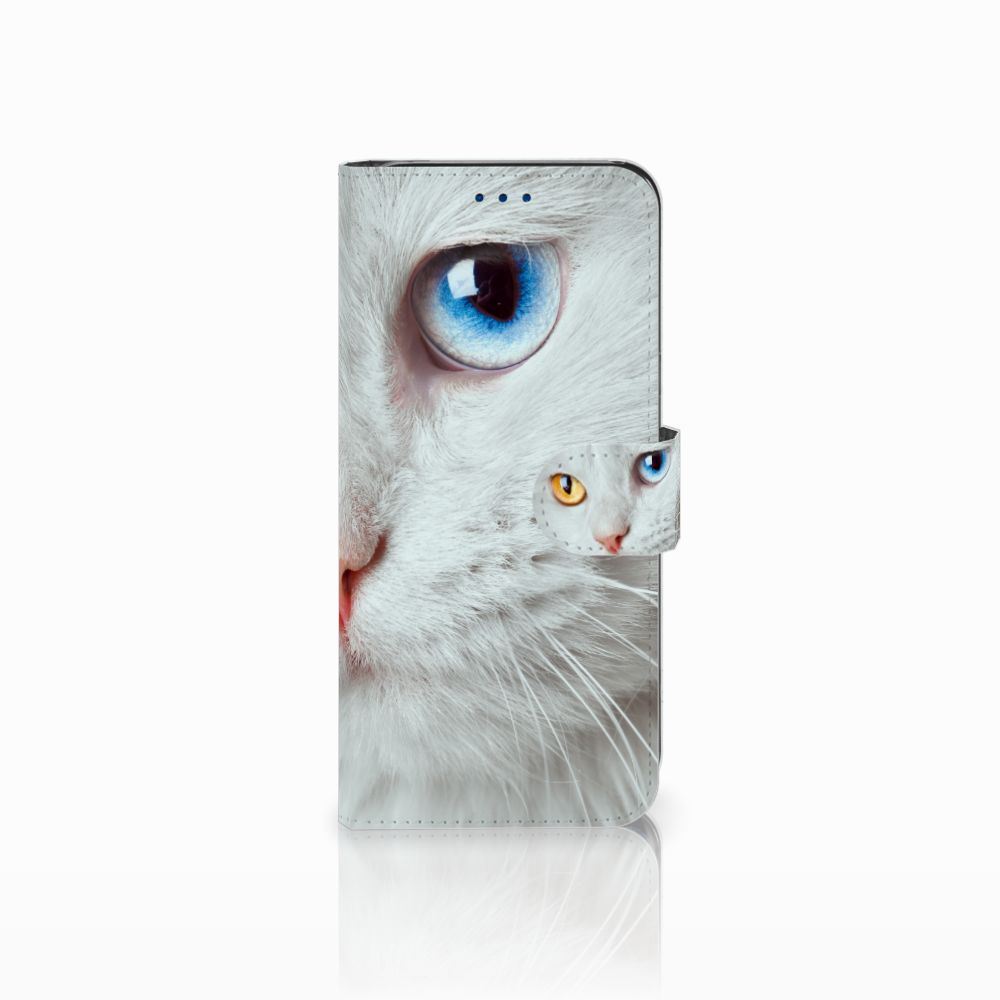 Samsung Galaxy S8 Telefoonhoesje met Pasjes Witte Kat