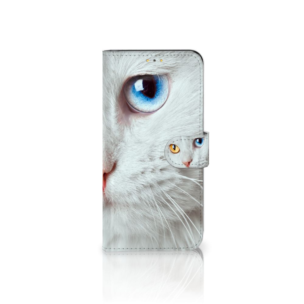 Samsung Galaxy M21 | M30s Telefoonhoesje met Pasjes Witte Kat