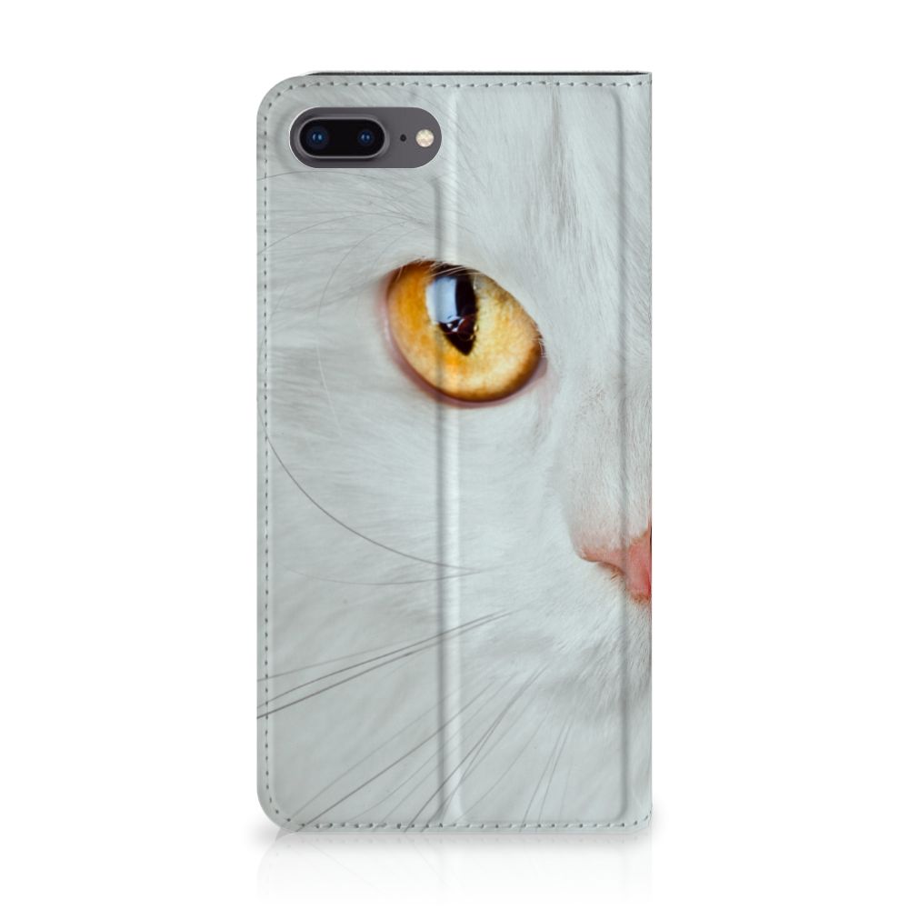 Apple iPhone 7 Plus | 8 Plus Hoesje maken Witte Kat
