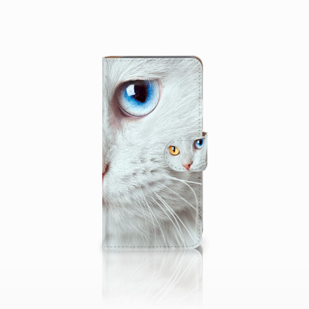 Google Pixel Telefoonhoesje met Pasjes Witte Kat