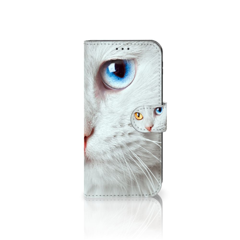 Samsung Galaxy J5 2017 Telefoonhoesje met Pasjes Witte Kat