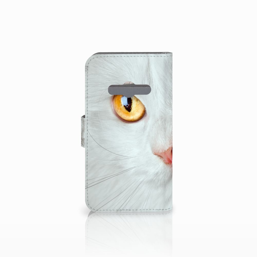 Samsung Galaxy Xcover 3 | Xcover 3 VE Telefoonhoesje met Pasjes Witte Kat