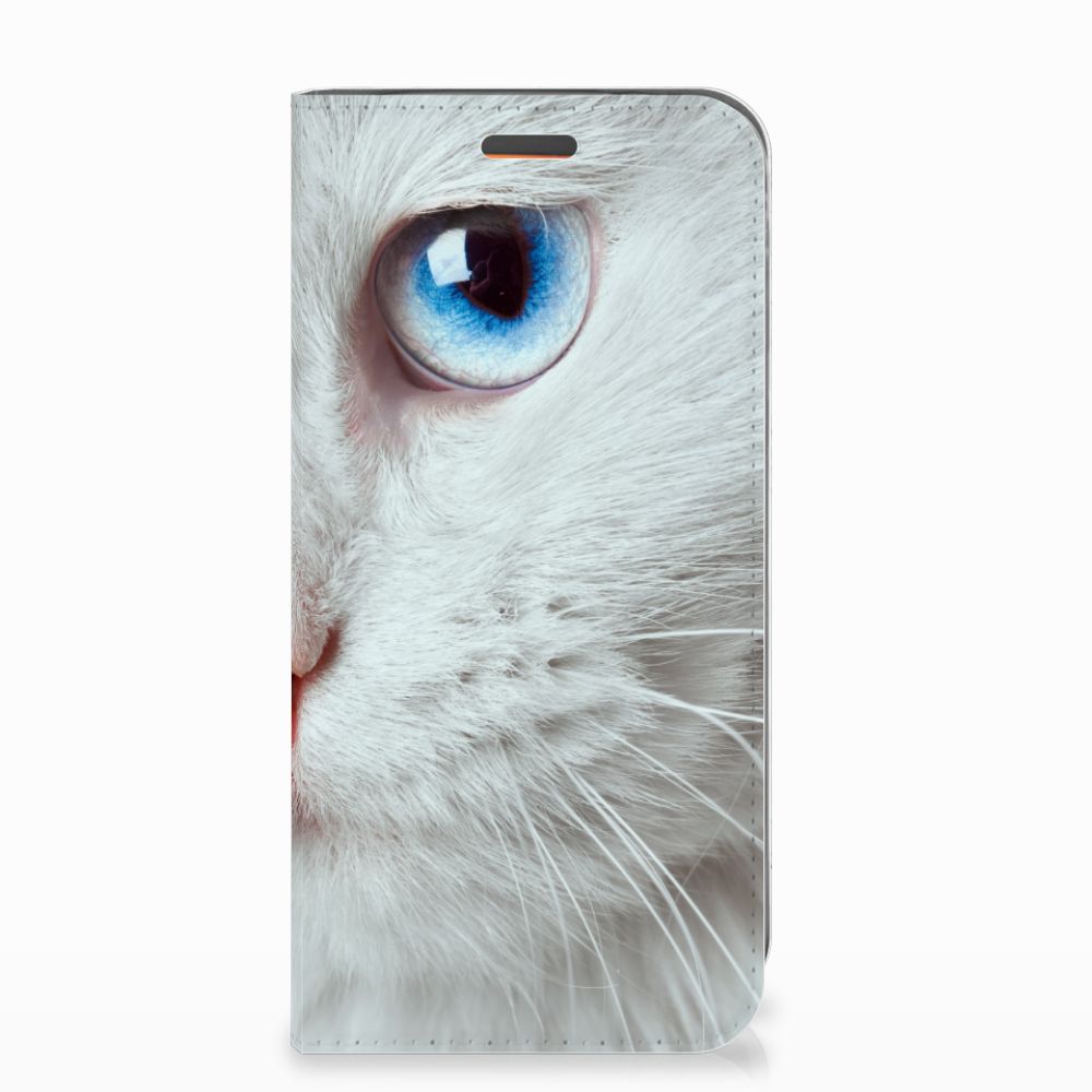 Motorola Moto E5 Play Hoesje maken Witte Kat