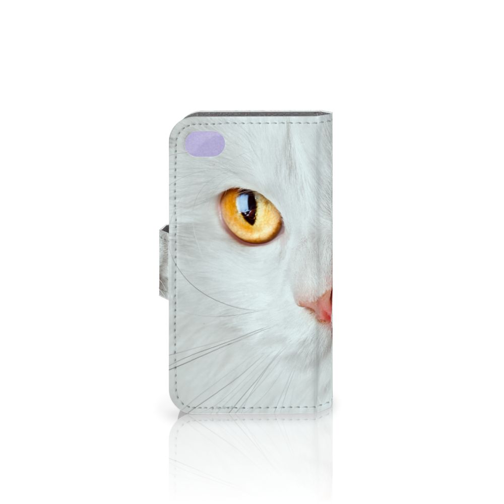 Apple iPhone 4 | 4S Telefoonhoesje met Pasjes Witte Kat