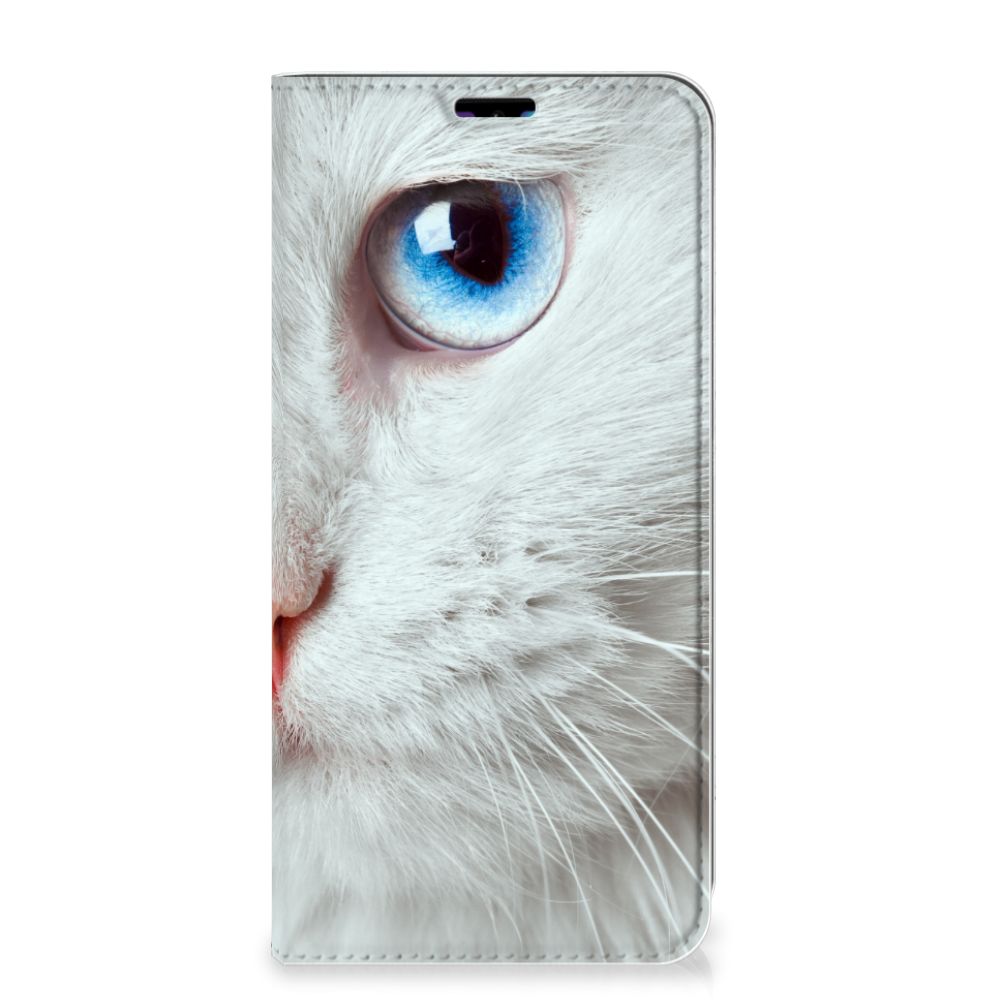 Huawei Y7 hoesje Y7 Pro (2019) Hoesje maken Witte Kat