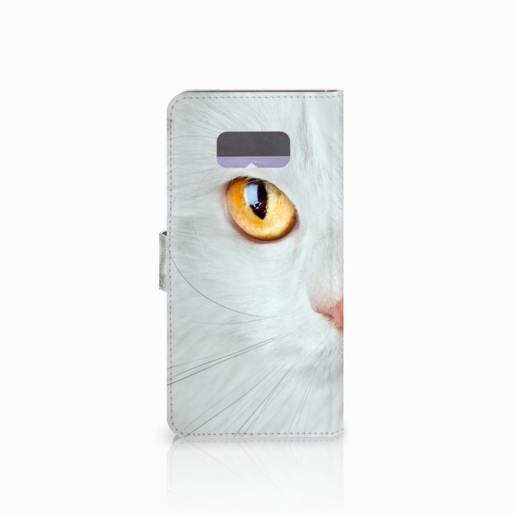 Samsung Galaxy S8 Plus Telefoonhoesje met Pasjes Witte Kat