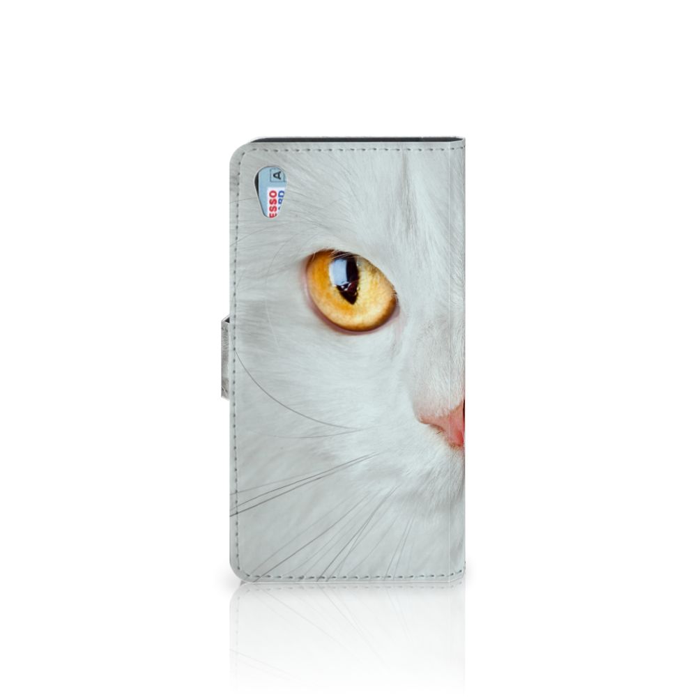 Sony Xperia Z3 Telefoonhoesje met Pasjes Witte Kat