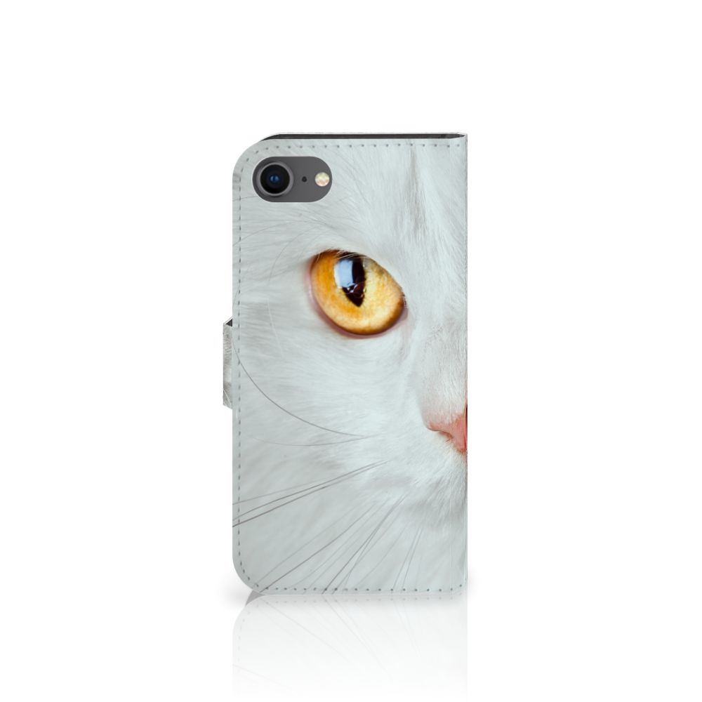 iPhone 7 | 8 | SE (2020) | SE (2022) Telefoonhoesje met Pasjes Witte Kat