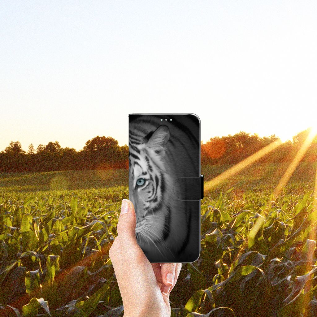 Samsung Galaxy A71 Telefoonhoesje met Pasjes Tijger