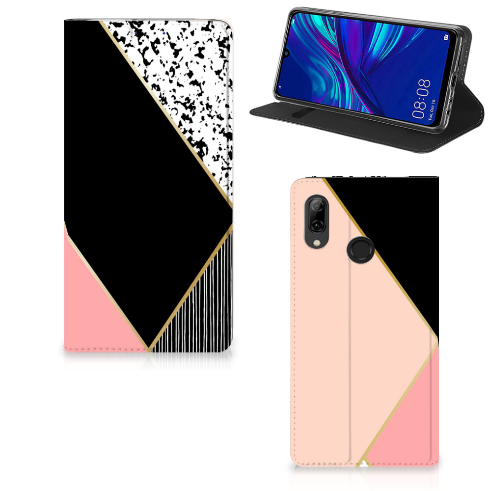 Huawei P Smart (2019) Stand Case Zwart Roze Vormen