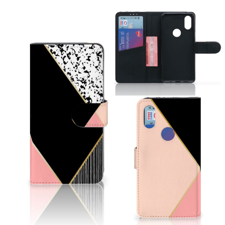 Xiaomi Mi Mix 2s Bookcase Zwart Roze Vormen