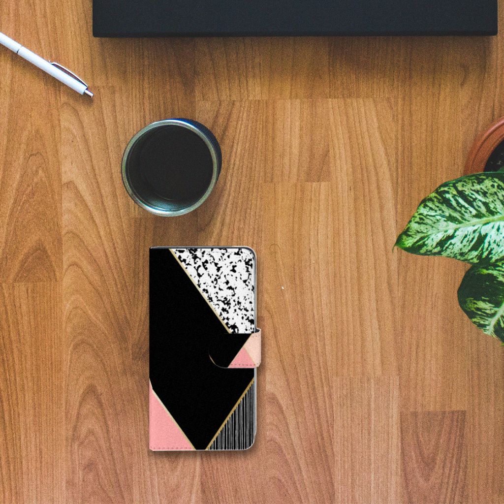 Xiaomi Mi Mix 2s Book Case Zwart Roze Vormen