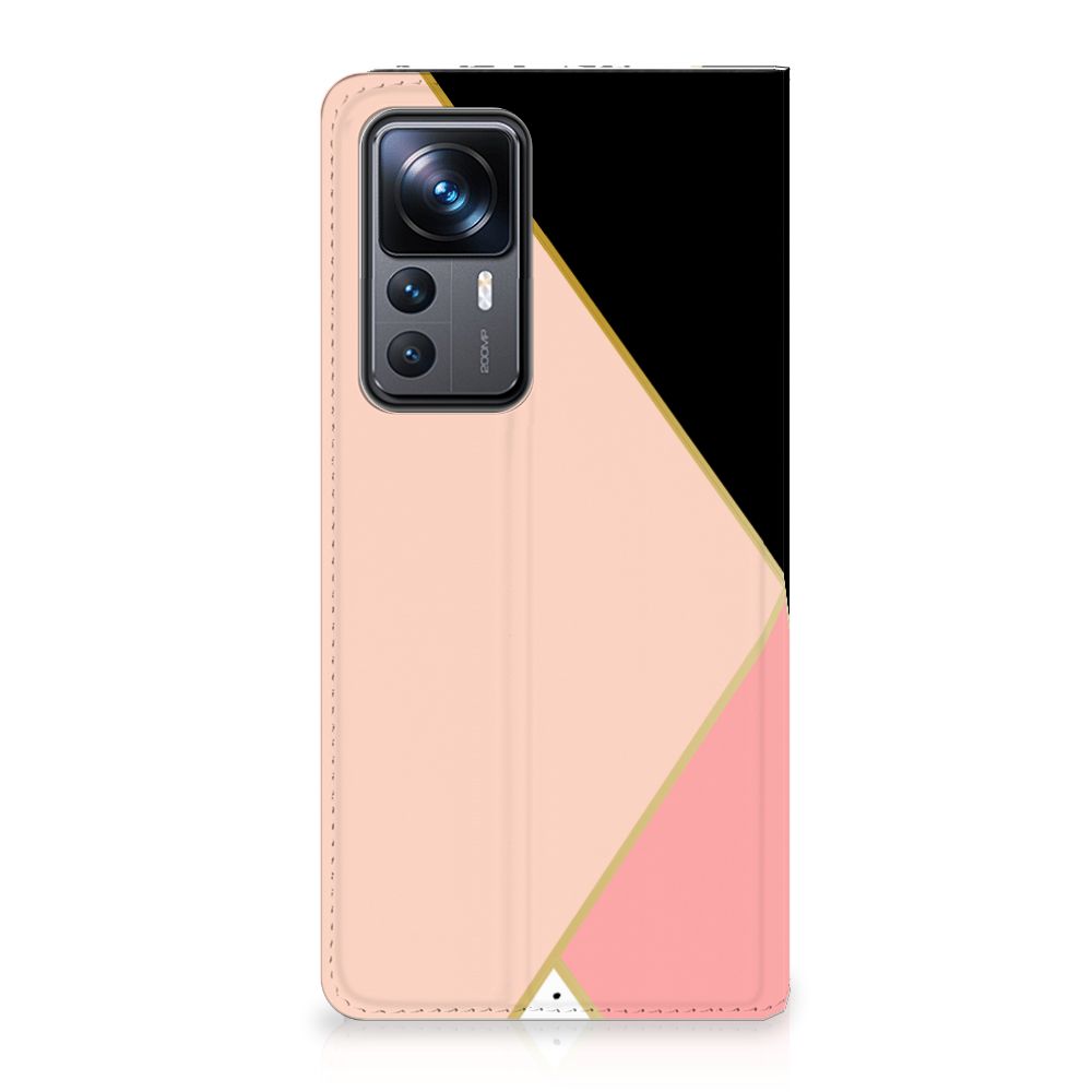 Xiaomi 12T | 12T Pro Stand Case Zwart Roze Vormen
