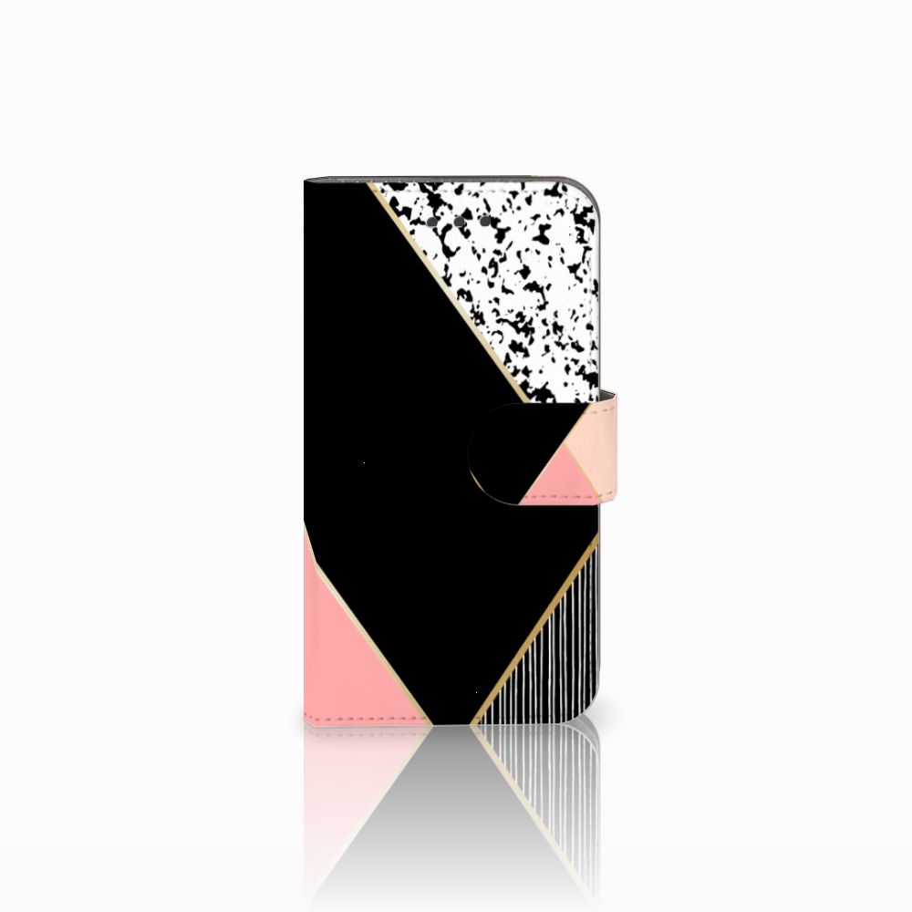 Samsung Galaxy Xcover 3 | Xcover 3 VE Book Case Zwart Roze Vormen