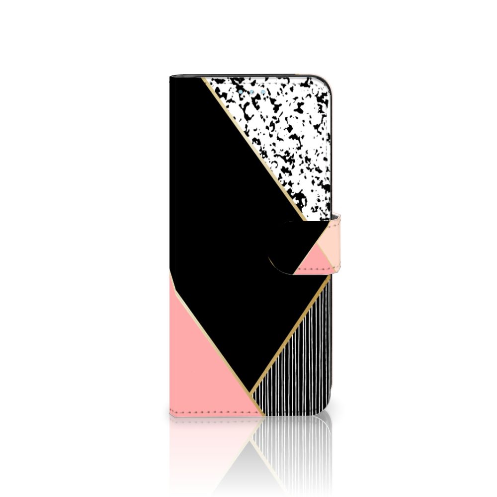 Xiaomi Redmi Note 11/11S Book Case Zwart Roze Vormen