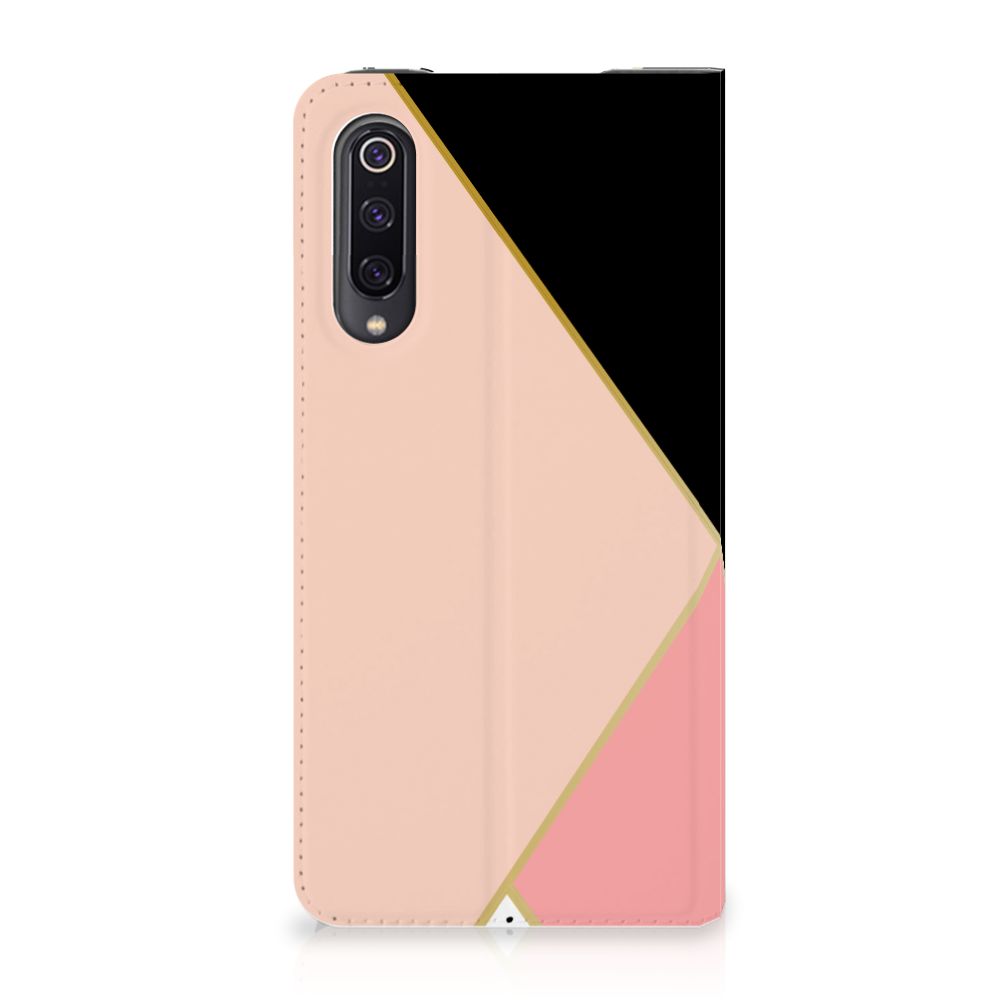 Xiaomi Mi 9 Stand Case Zwart Roze Vormen
