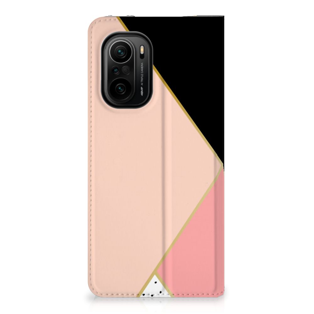 Xiaomi Mi 11i | Poco F3 Stand Case Zwart Roze Vormen