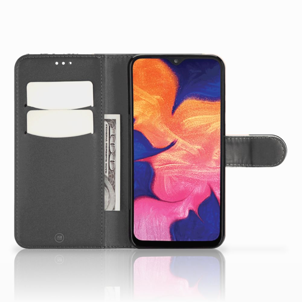 Samsung Galaxy A10 Book Case Zwart Roze Vormen