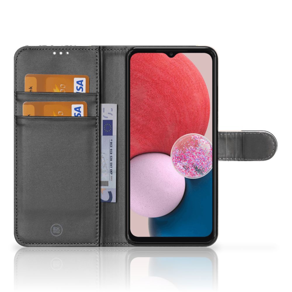 Samsung Galaxy A13 (4G) Book Case Zwart Roze Vormen