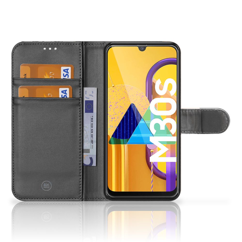 Samsung Galaxy M21 | M30s Book Case Zwart Roze Vormen