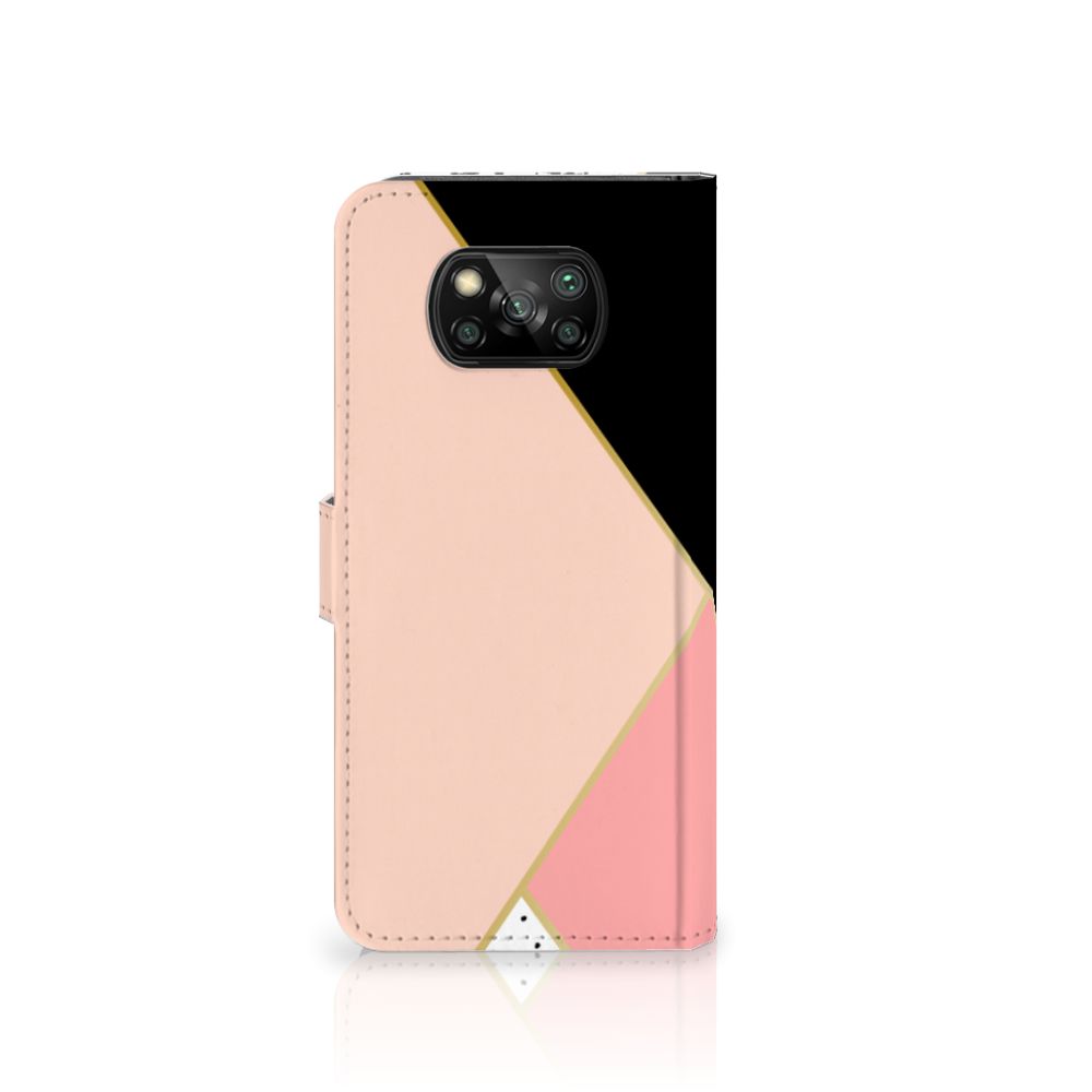 Xiaomi Poco X3 | Poco X3 Pro Book Case Zwart Roze Vormen