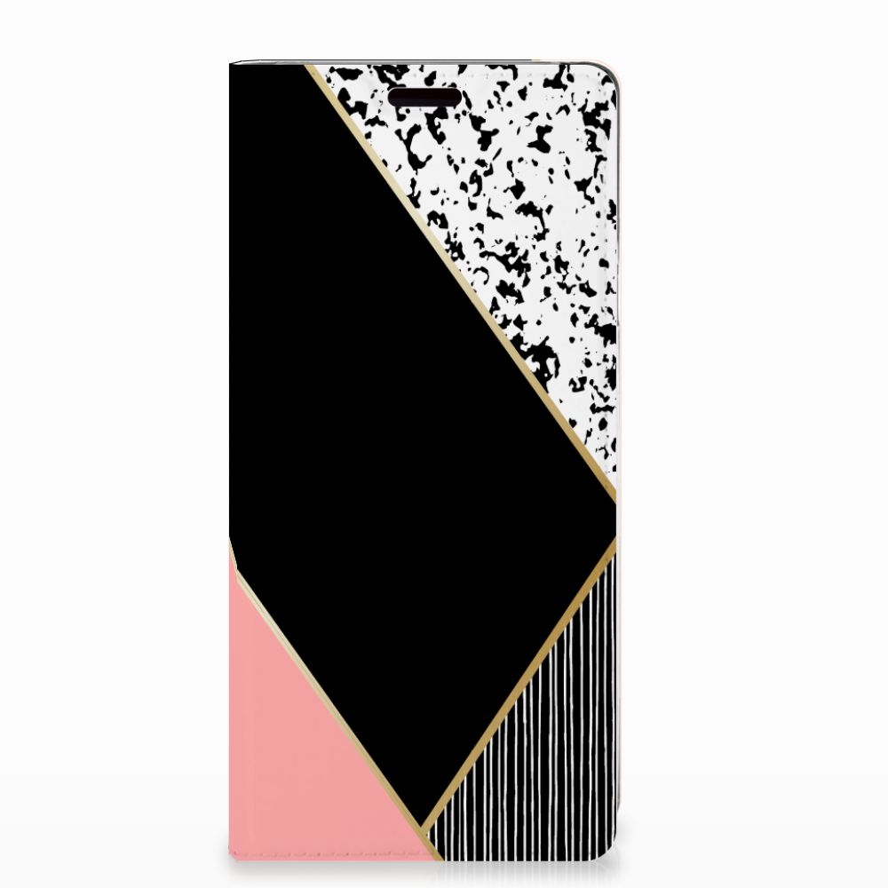 Samsung Galaxy Note 9 Stand Case Zwart Roze Vormen