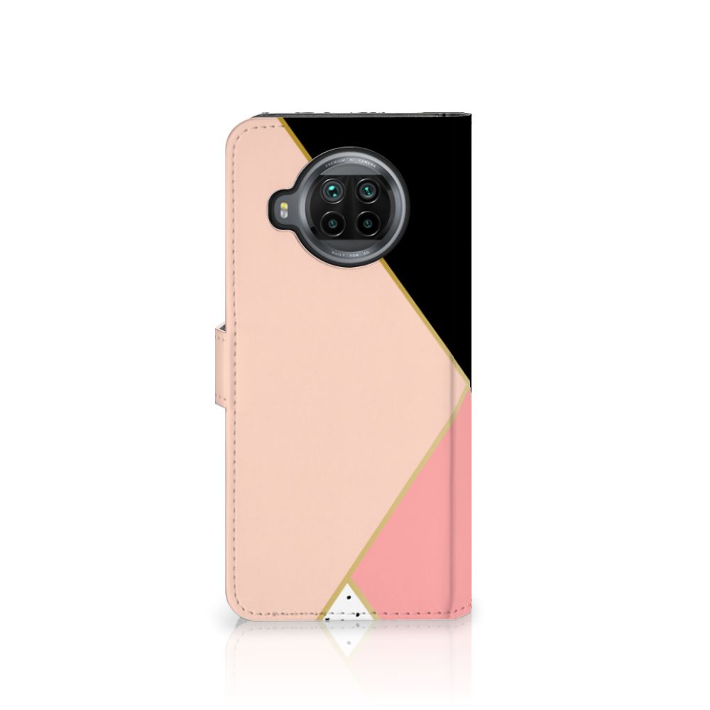 Xiaomi Mi 10T Lite Book Case Zwart Roze Vormen