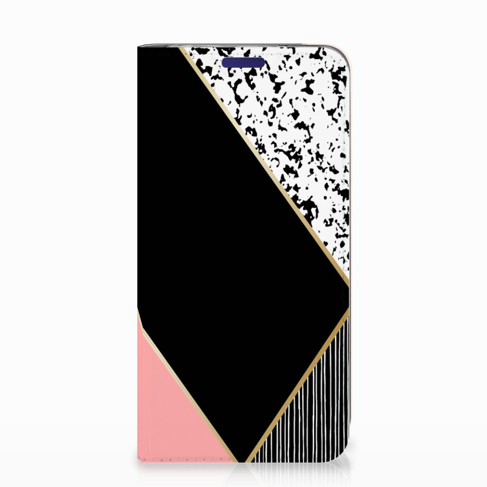 Samsung Galaxy S10e Stand Case Zwart Roze Vormen