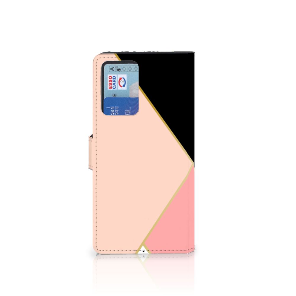 Xiaomi Redmi Note 10 Pro Book Case Zwart Roze Vormen