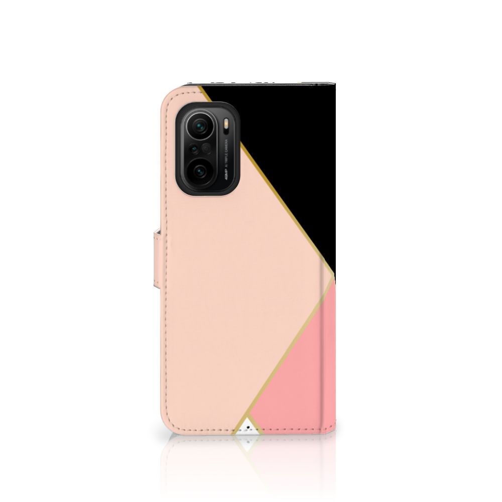 Poco F3 | Xiaomi Mi 11i Book Case Zwart Roze Vormen