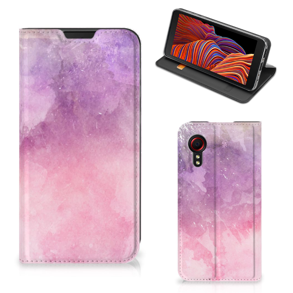 Bookcase Samsung Galaxy Xcover 5 Pink Purple Paint