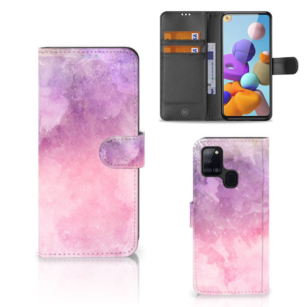 Hoesje Samsung Galaxy A21s Pink Purple Paint