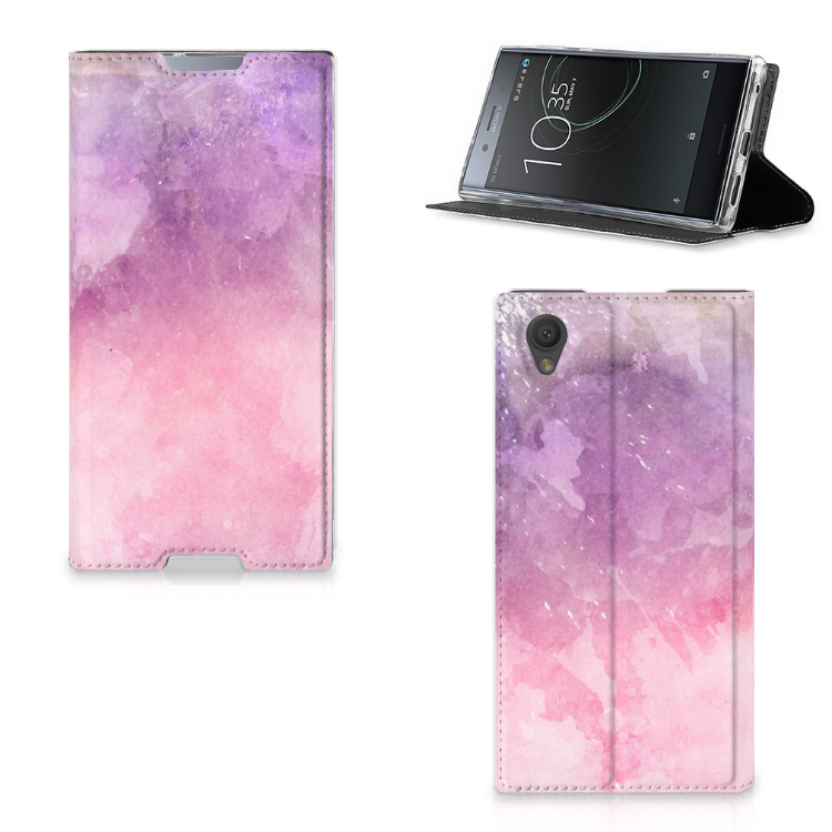 Sony Xperia L1 Standcase Hoesje Design Pink Purple Paint
