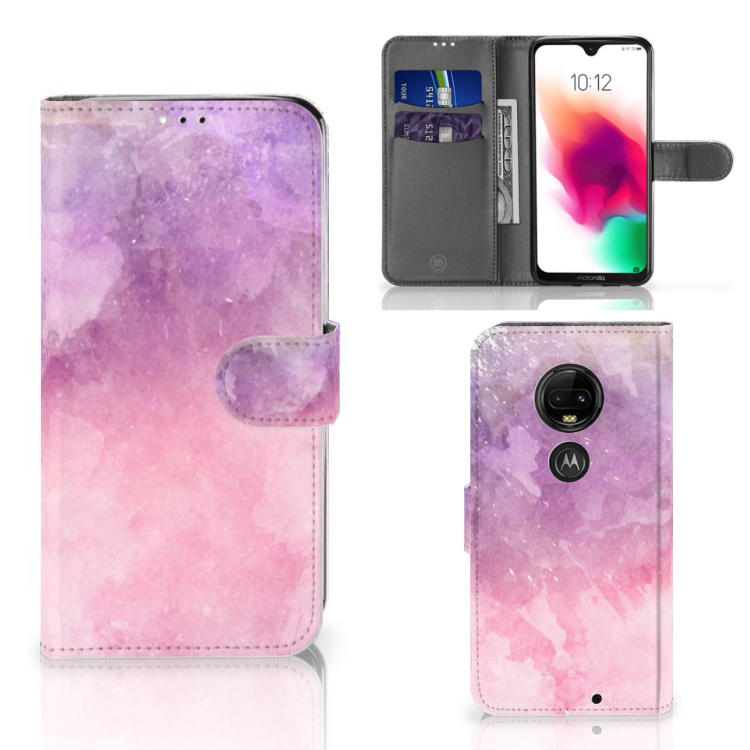 Motorola Moto G7 | G7 Plus Boekhoesje Design Pink Purple Paint