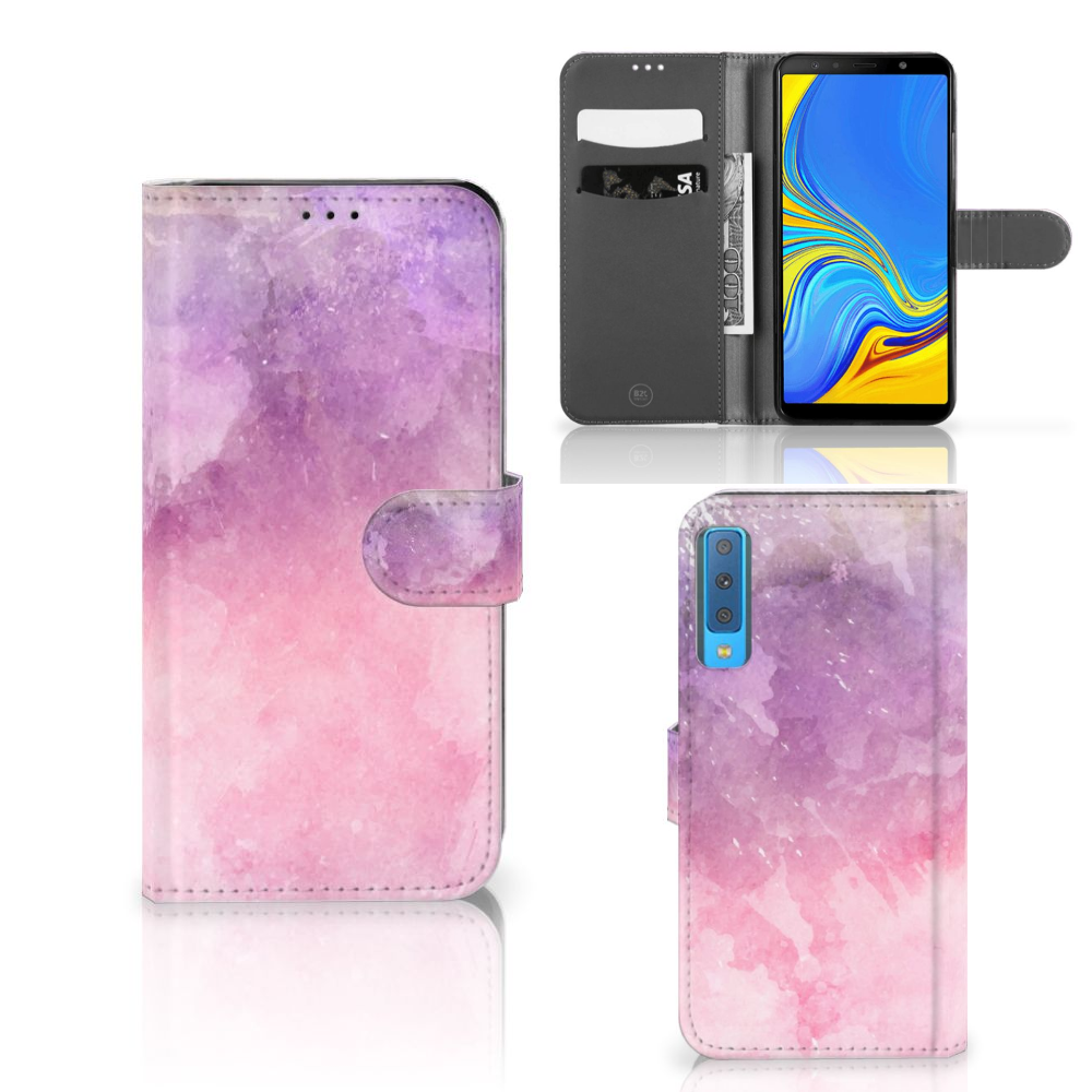 Hoesje Samsung Galaxy A7 (2018) Pink Purple Paint