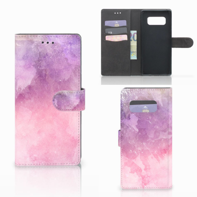 Samsung Galaxy Note 8 Boekhoesje Design Pink Purple Paint