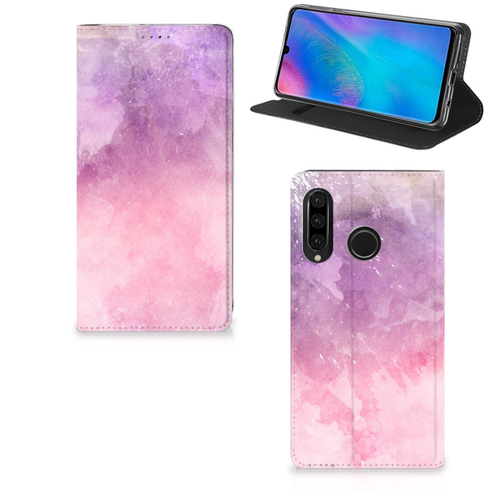 Bookcase Huawei P30 Lite New Edition Pink Purple Paint