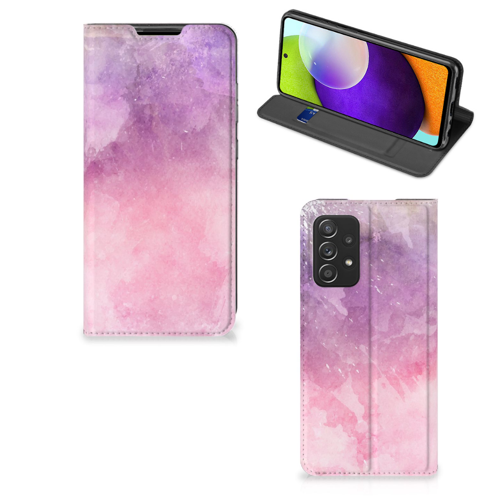 Bookcase Samsung Galaxy A52 Pink Purple Paint