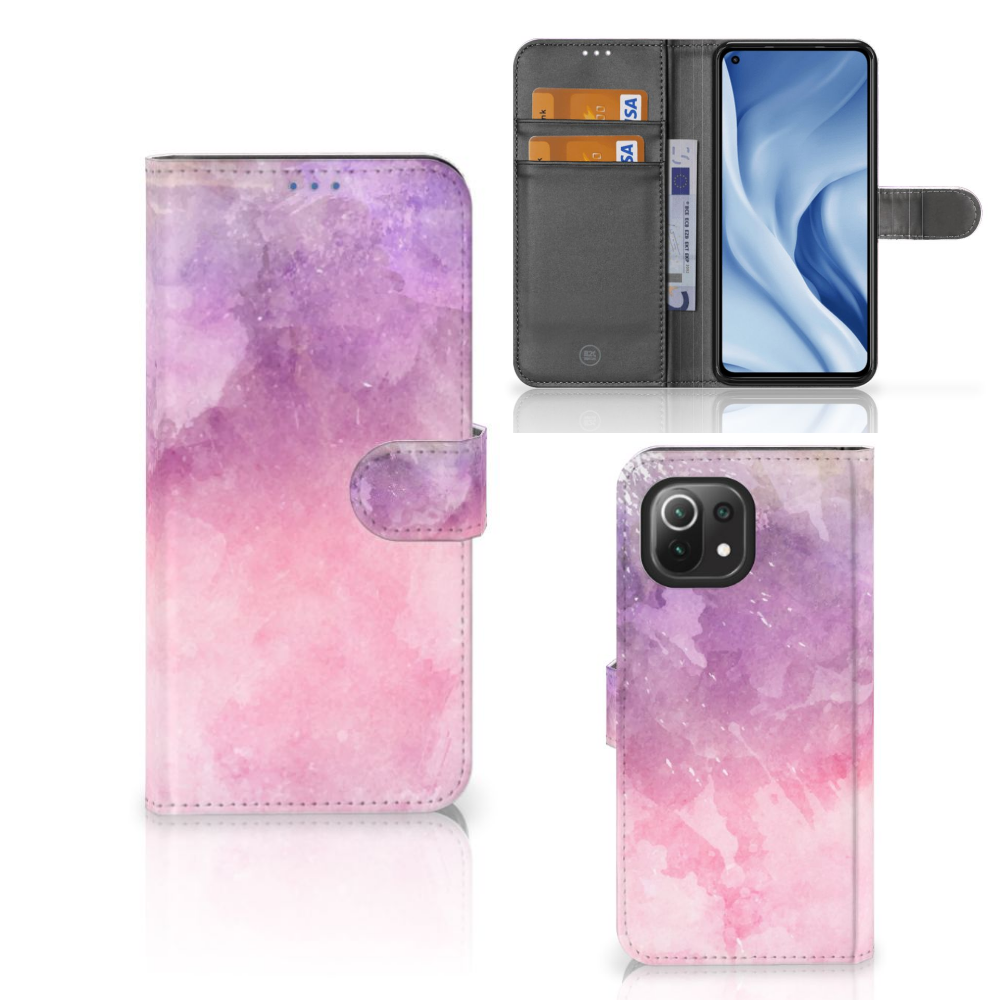 Hoesje Xiaomi 11 Lite 5G NE | Mi 11 Lite Pink Purple Paint