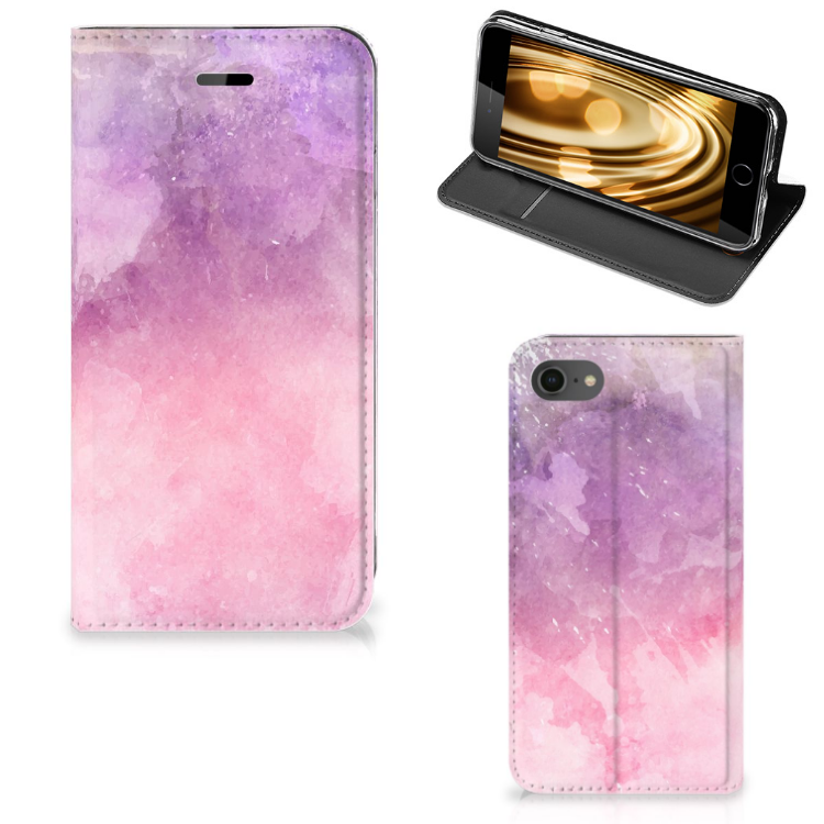 Apple iPhone 7 | 8 Standcase Hoesje Design Pink Purple Paint
