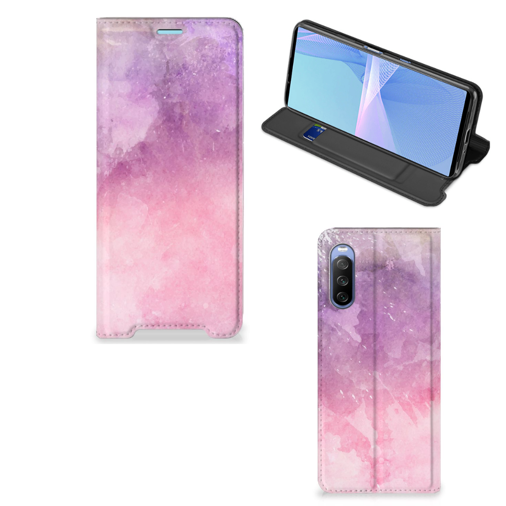 Bookcase Sony Xperia 10 III Pink Purple Paint