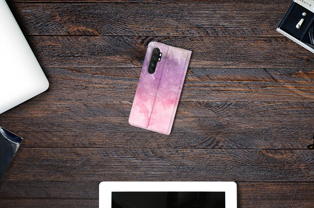 Bookcase Xiaomi Mi Note 10 Lite Pink Purple Paint