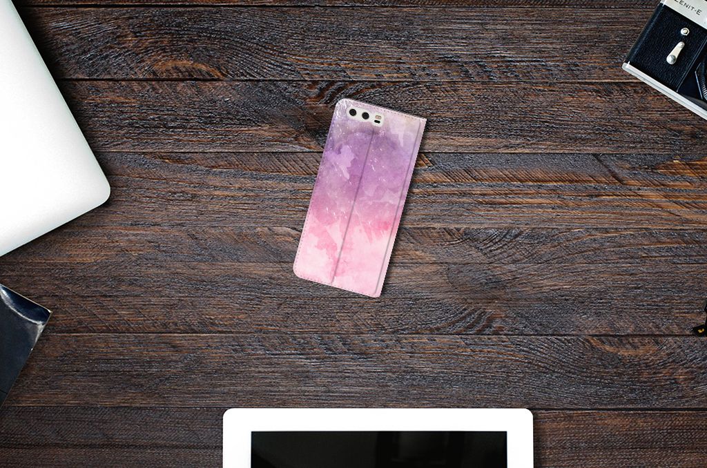 Bookcase Huawei P10 Plus Pink Purple Paint
