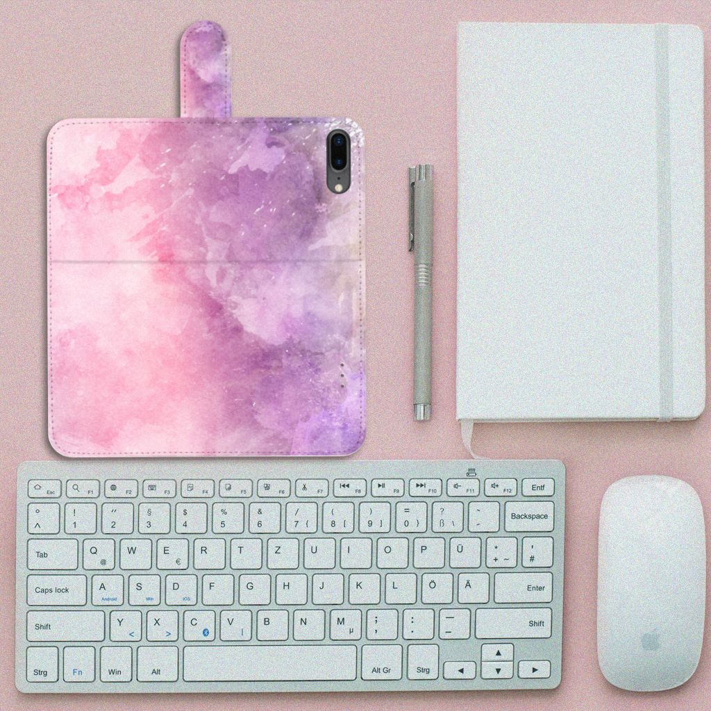 Hoesje Apple iPhone 7 Plus | 8 Plus Pink Purple Paint